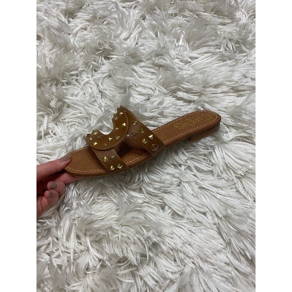 Sam Edelman Studded Faux Leather Sandal Slides - Picture 4 of 9